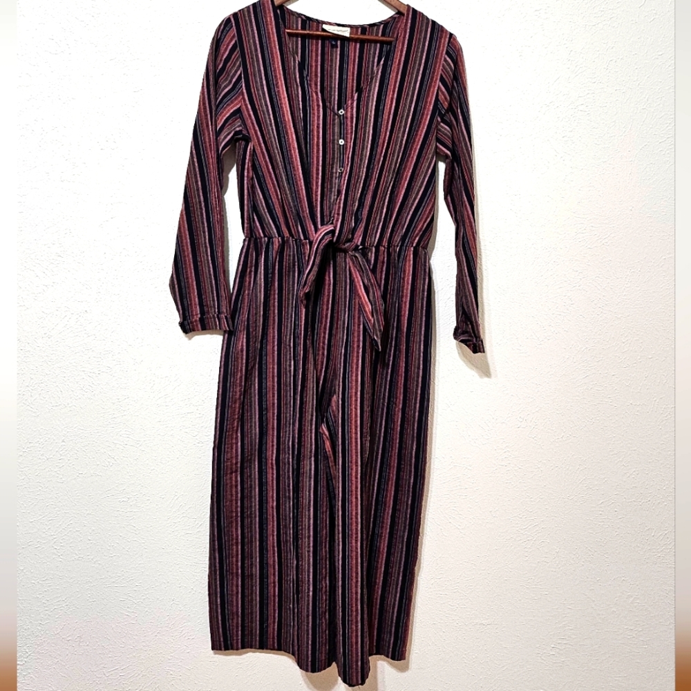 Long Sleeve Romper / Jumper With Front Tie -S